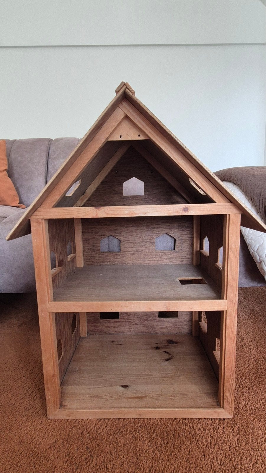 Houten poppenhuis met 2 trappetjes, Ophalen