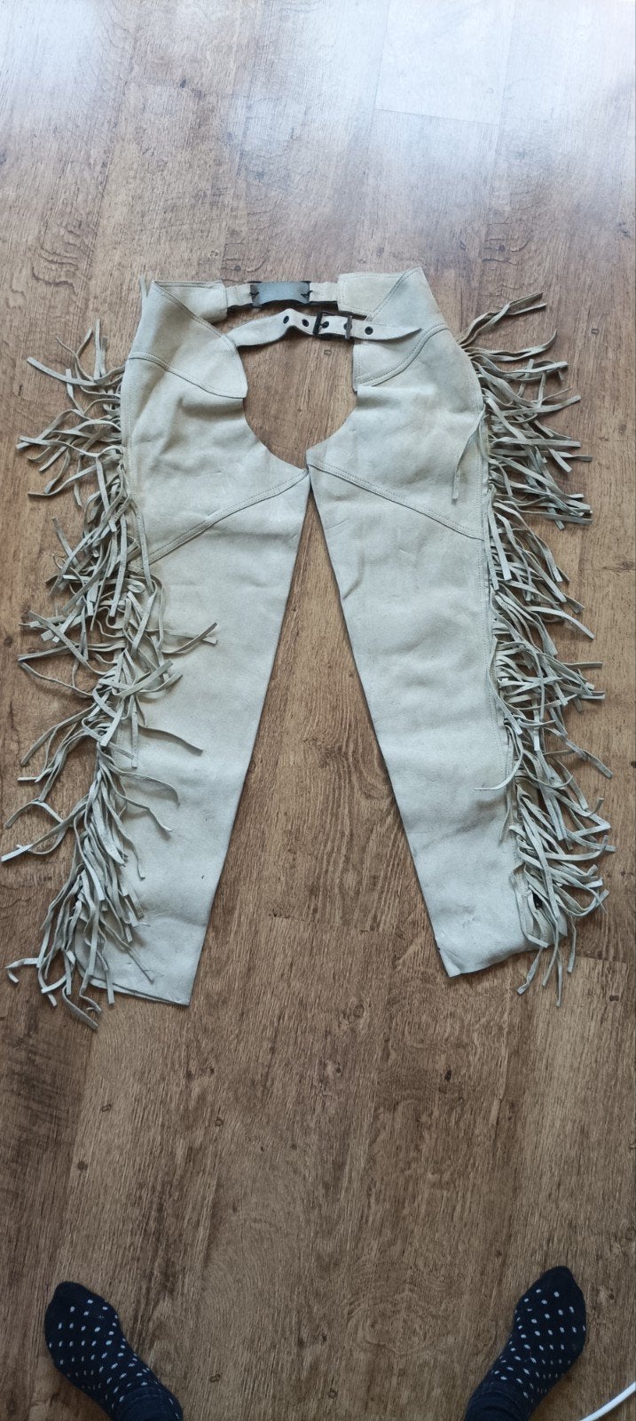 Suède leren broekchaps / western chaps M, Dames, Overige typen, Nieuw, Ophalen of Verzenden