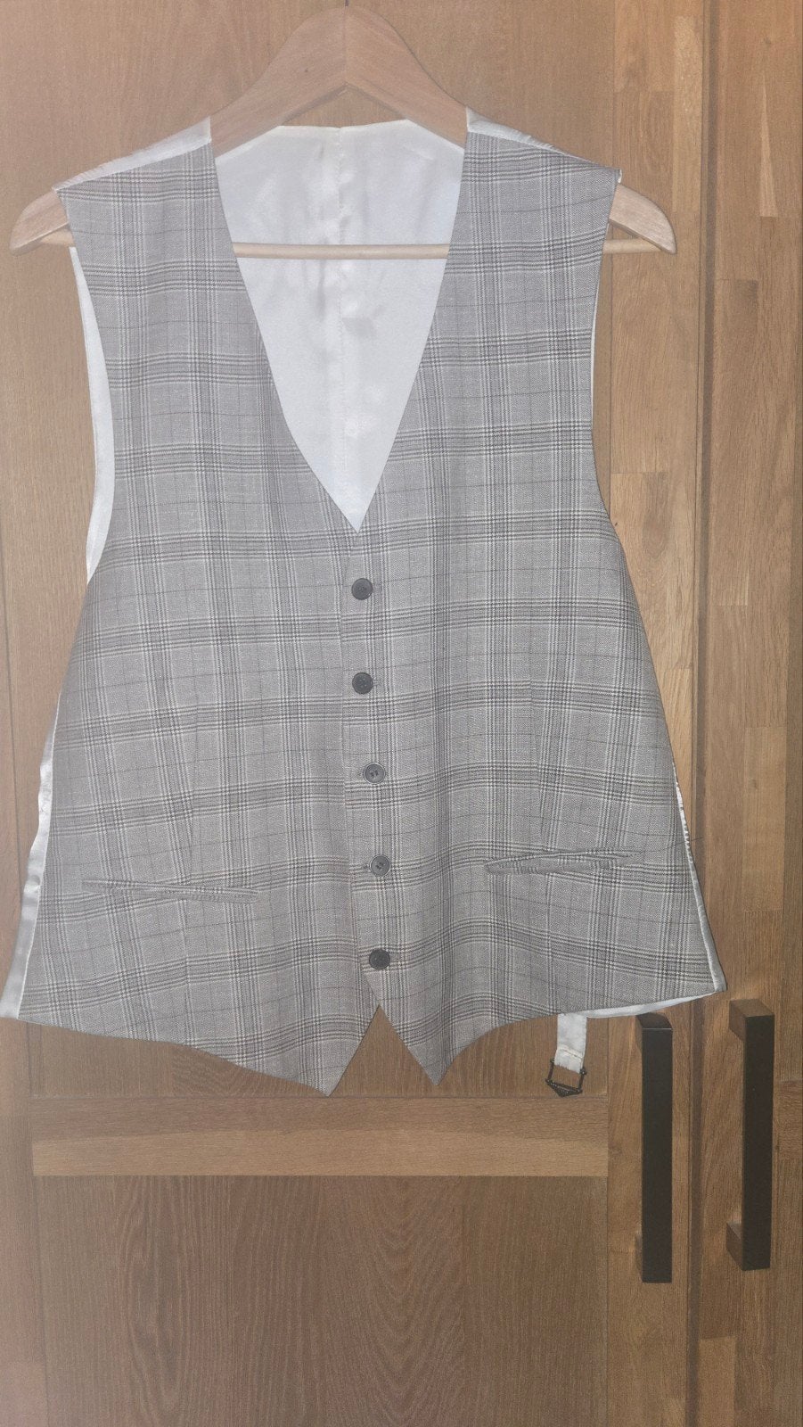 0201 Suitsupply gilet - Geruit - Maat 52 (L), Maat 52/54 (L), Ophalen of Verzenden, Grijs, Gedragen
