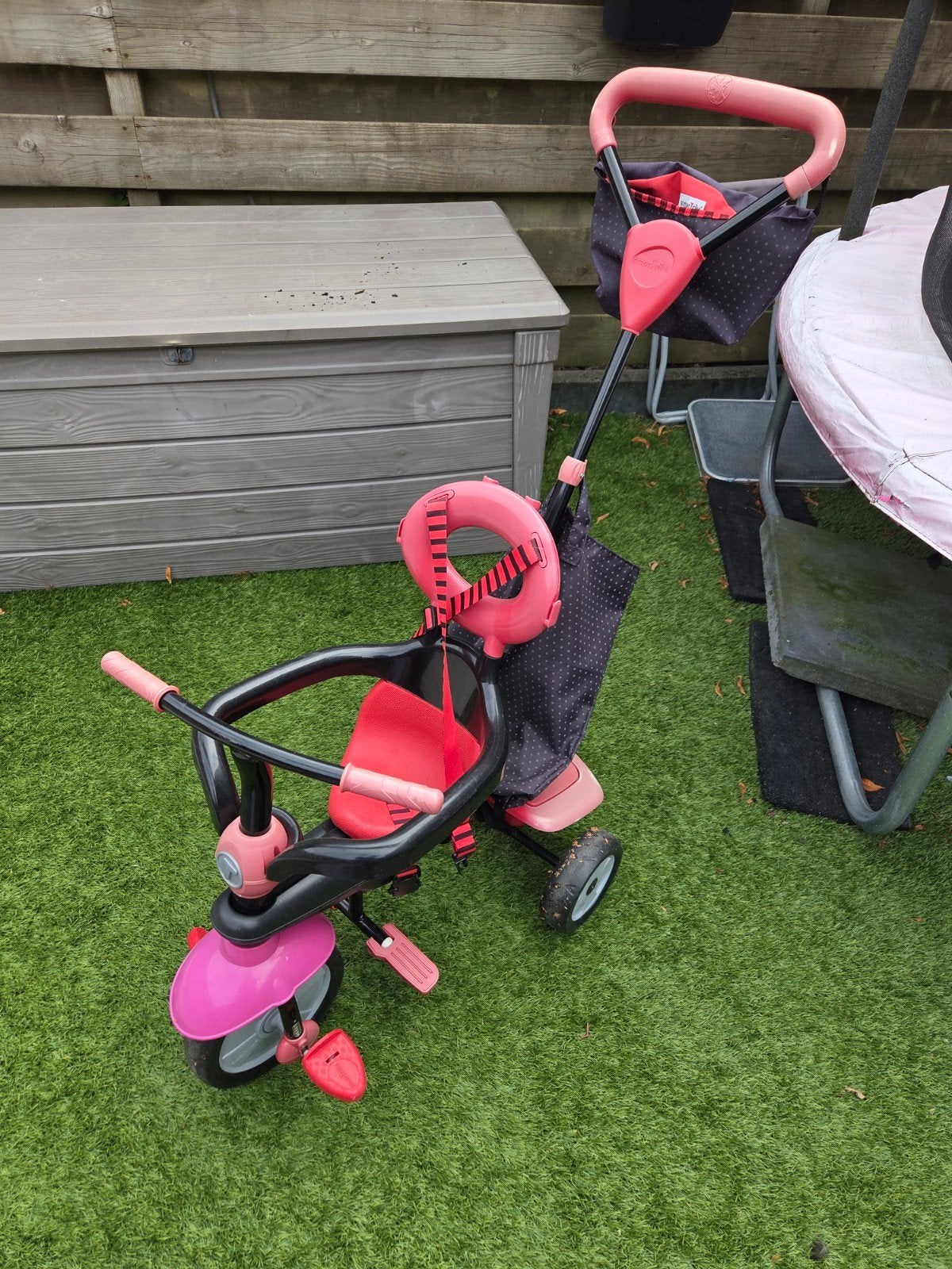 Rode 3-wieler met duwstang - Smart Trike, Ophalen, Gebruikt, Smart Trike, Duwstang