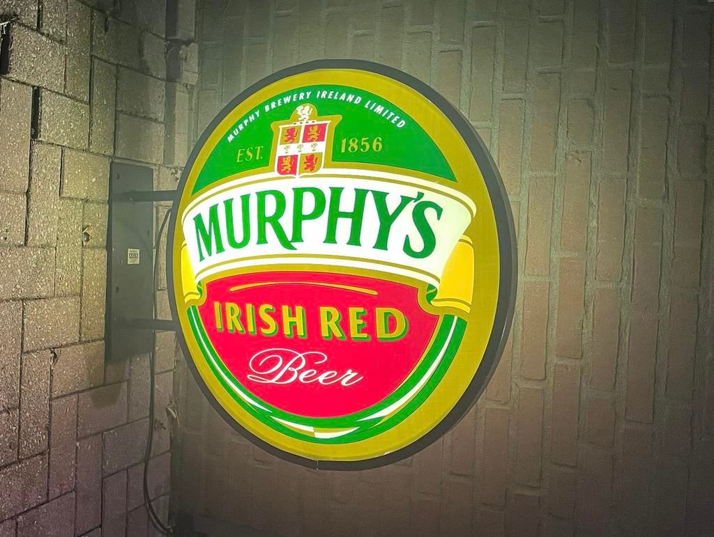 Originele vintage Murphy’s Irish Red Beer lichtbak jaren ’90, Ophalen