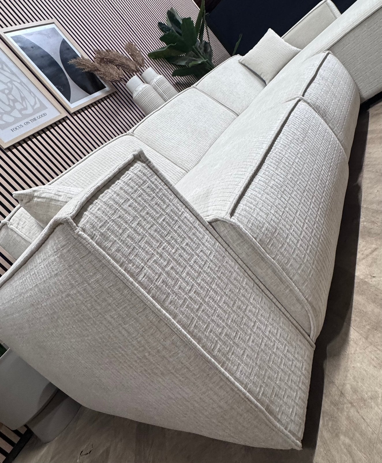 SHOWMODEL | Trendy Elementen Hoekbank - Warm Ivoor - 296x165, Huis en Inrichting, 250 tot 300 cm, -, -, Hoekbank