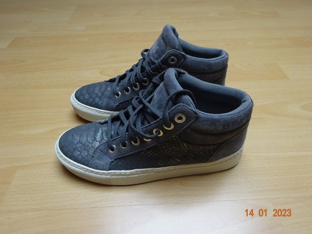 z.g.a.n. Piure grijze sneakers/gympen - Maat 38, Ophalen of Verzenden, Piure, Grijs, Sneakers of Gympen