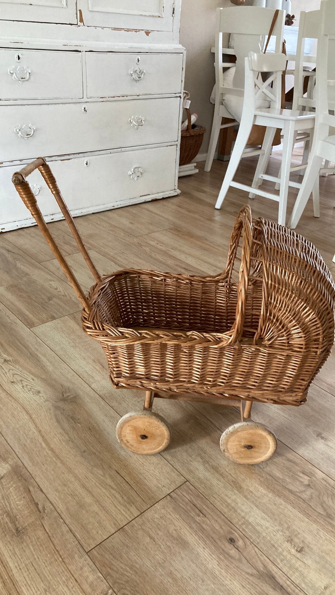 Rieten kinderwagen, Ophalen, Gebruikt, Babypop