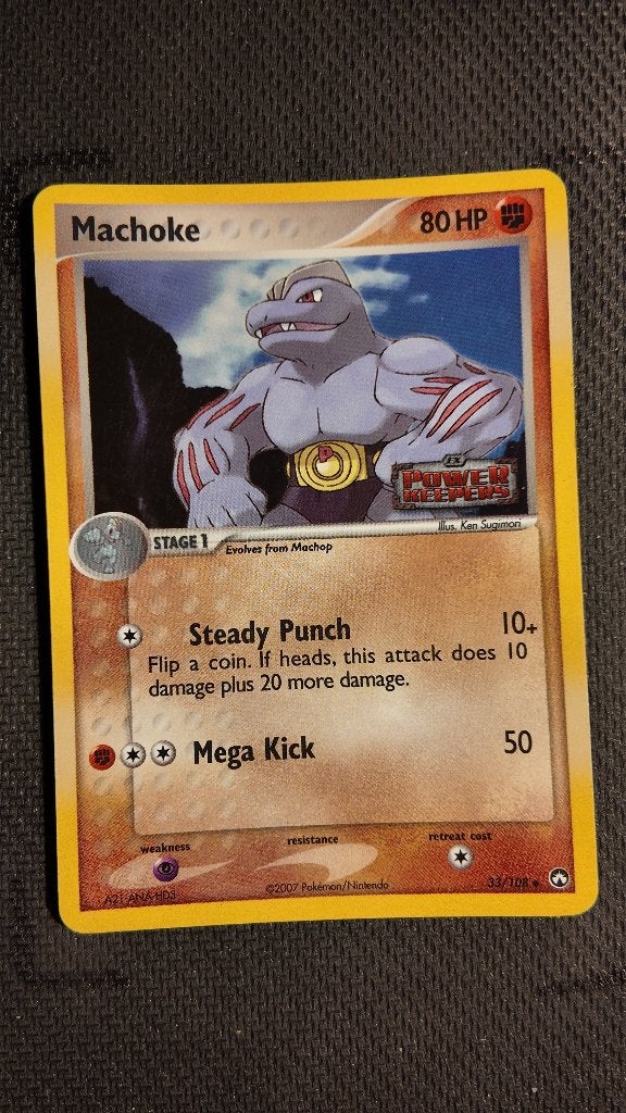 Machoke 33 Power Keepers | Pokemon kaart, Ophalen, Zo goed als nieuw, Losse kaart, Foil