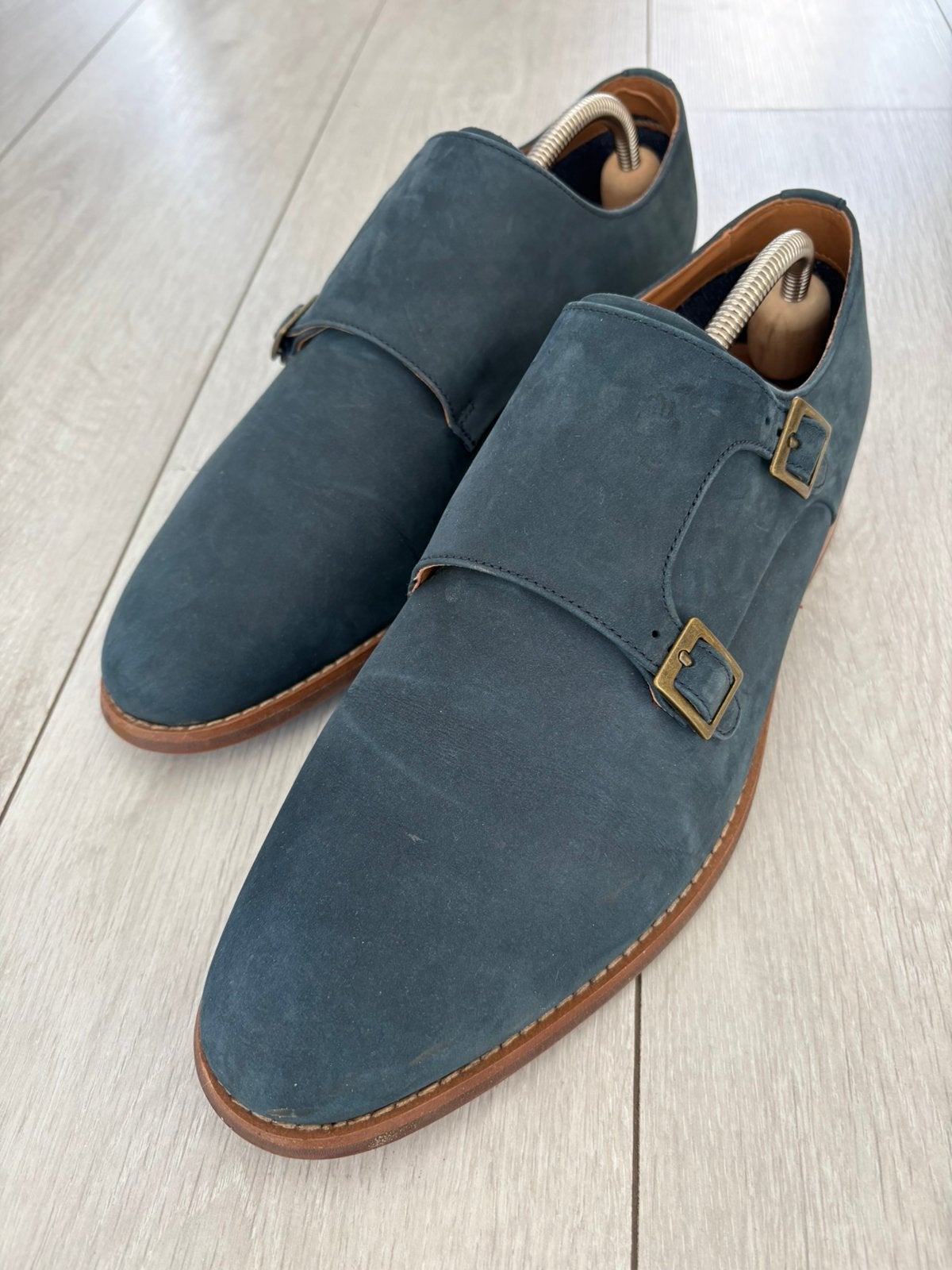 Dune London 45, Verzenden, Blauw, Gespschoenen, Zo goed als nieuw