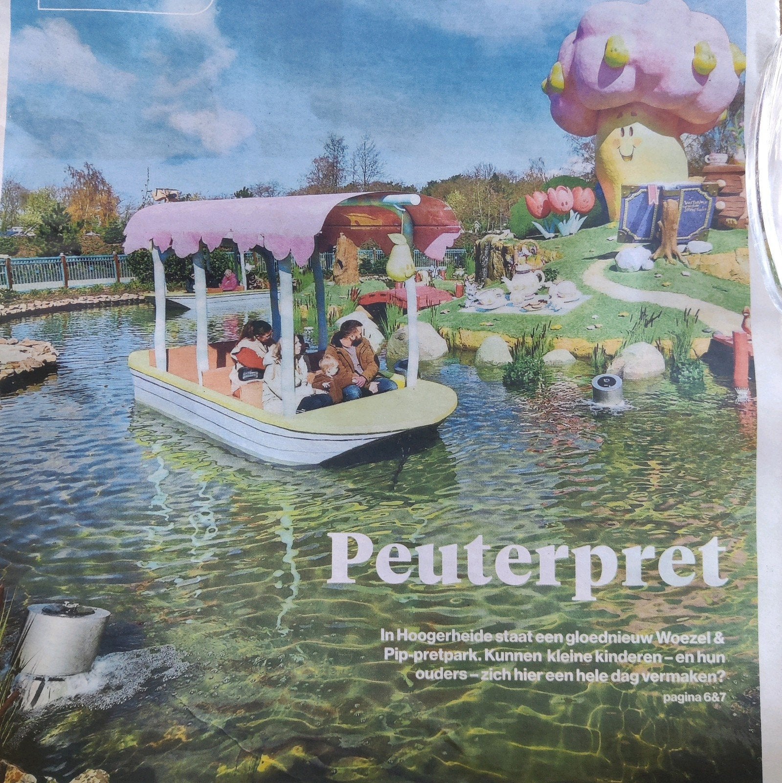 Woezel en Pip Pretpark krantenartikel krantenknipsel, Verzamelen, Ophalen of Verzenden, 1980 tot heden, Nederland, Knipsel(s)