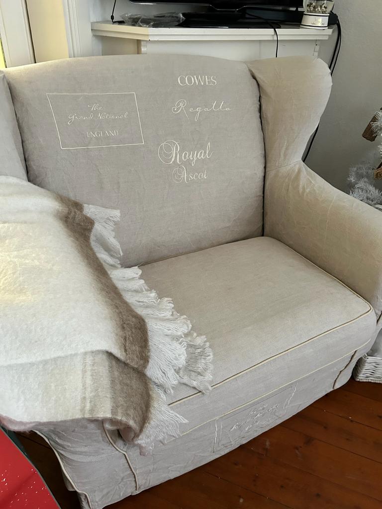 Riviera Maison loveseat met extra hoes, Ophalen, 75 tot 100 cm, Zo goed als nieuw, 100 tot 125 cm