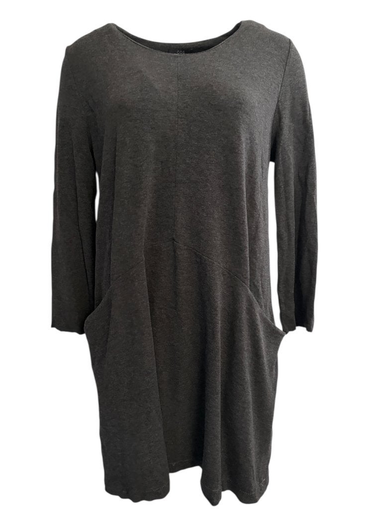 COS jurk L, Kleding | Dames, Jurken, Zo goed als nieuw, Maat 38/40 (M), Grijs, Onder de knie, Ophalen of Verzenden