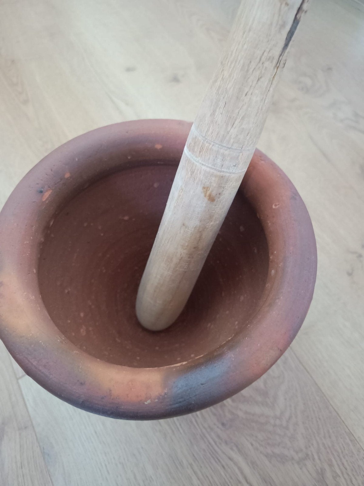 Vijzel en stamper, Ophalen of Verzenden, Gebruikt, Hout