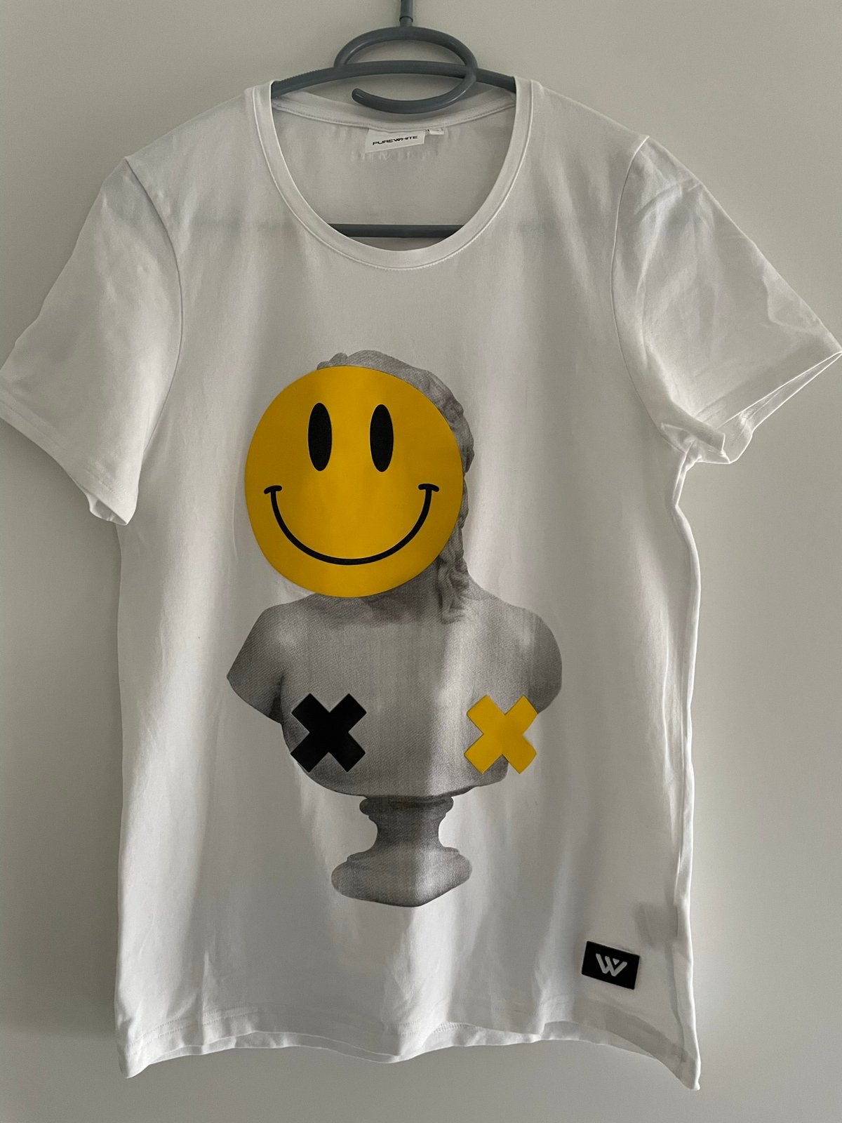 Pure white shirt met leuke opdruk maat xs, Ophalen of Verzenden, Zo goed als nieuw, Maat 46 (S) of kleiner, Wit
