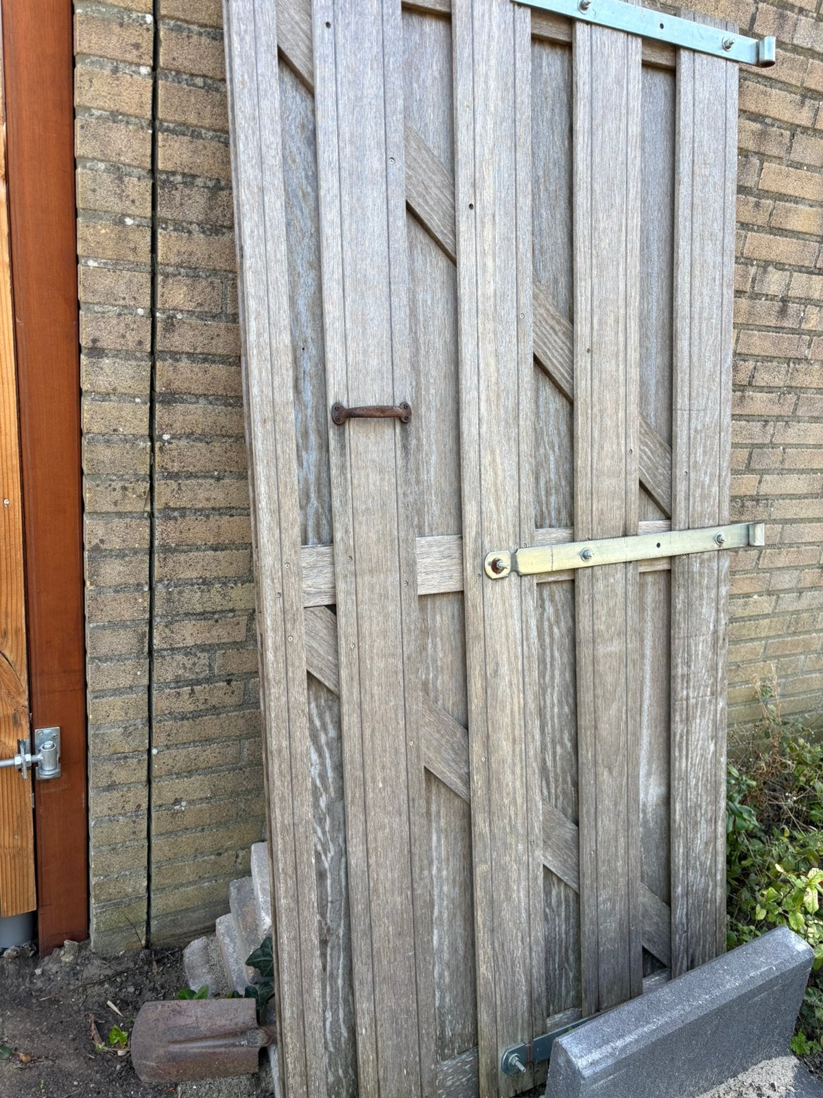 Poort hout, schutting deur, Ophalen, Zo goed als nieuw, 150 tot 200 cm, Hout
