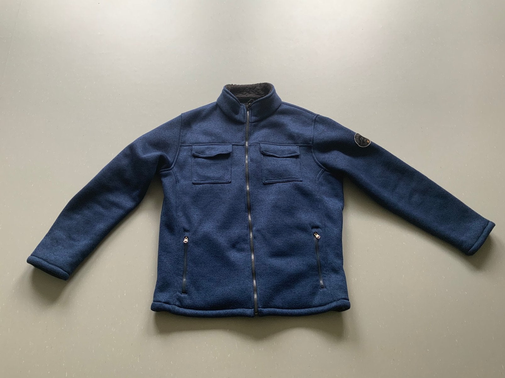 Vest donkerblauw XXL 58-60 bont gevoerd, binnenzakken zgan, Kleding | Heren, Ophalen, Zo goed als nieuw, Overige maten, Blauw