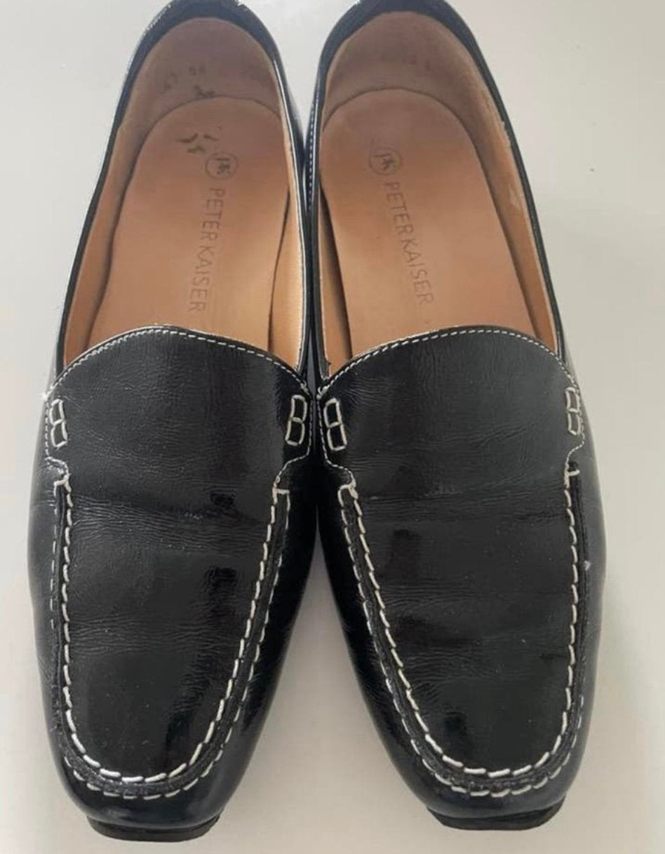 Peter Kaiser Loafers Instappers Schoenen Leer Lak, Kleding | Dames, Ophalen of Verzenden, Zo goed als nieuw, Zwart
