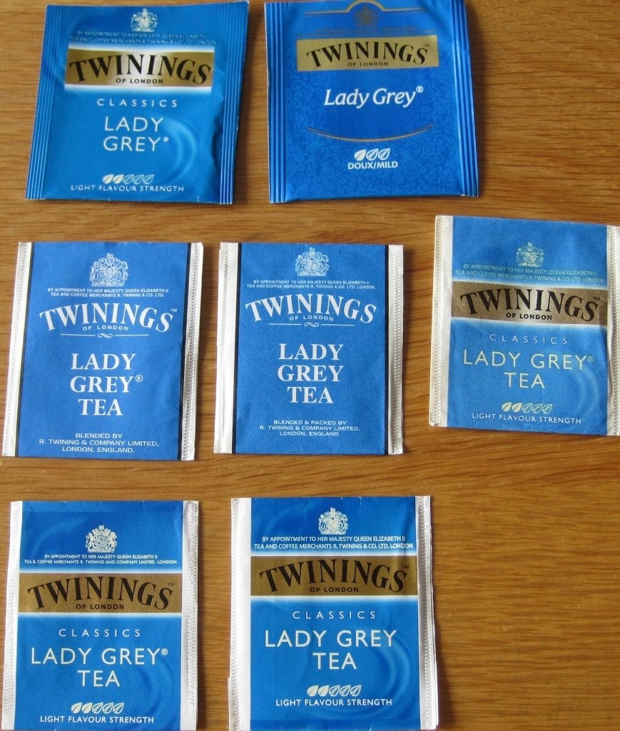 Setje van zeven theezakjes van Twinings Lady grey, Verzenden, Theezakje(s)