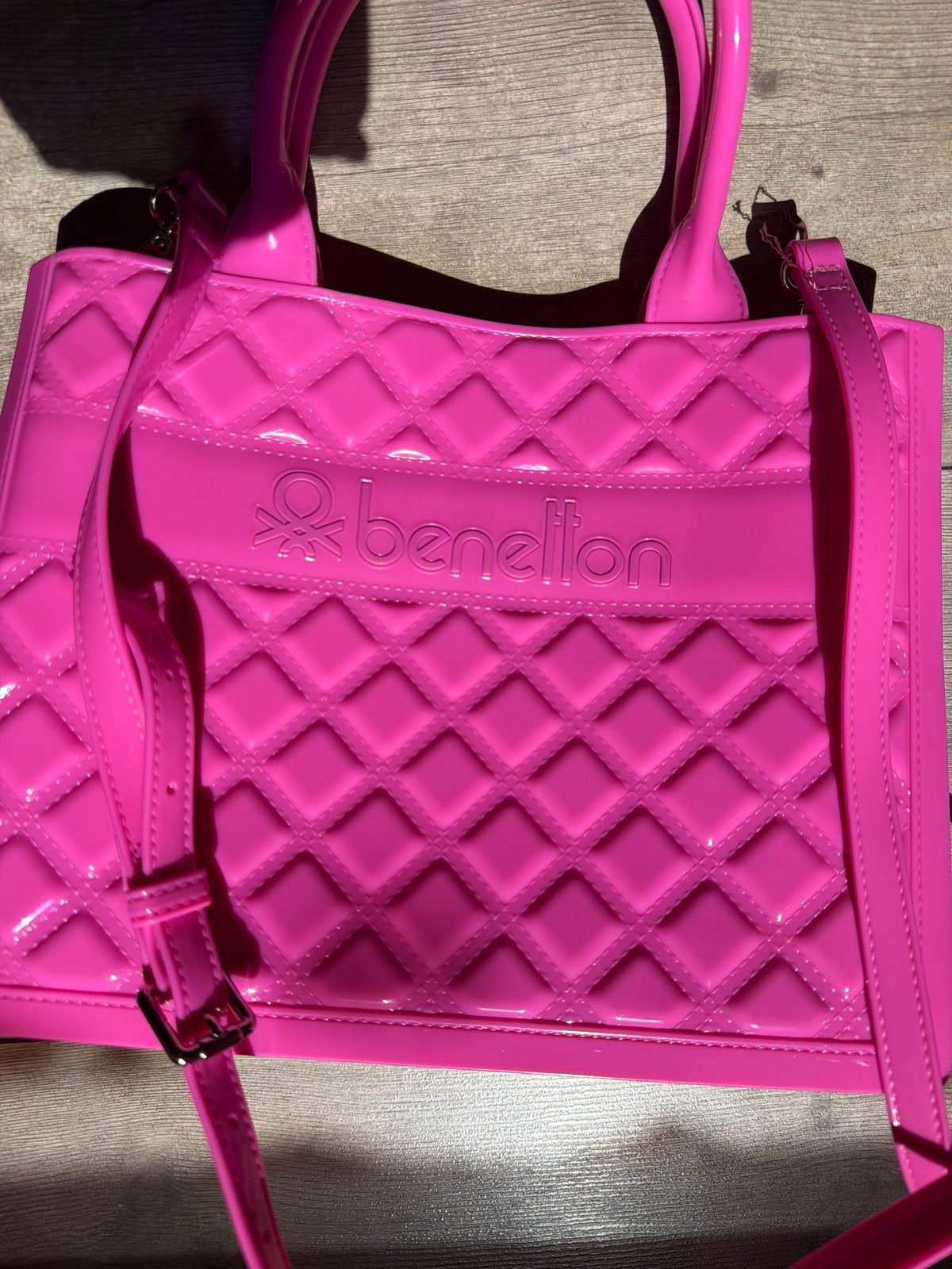 Benetton roze handtas met schouderband, Ophalen, Zo goed als nieuw, Roze, Handtas