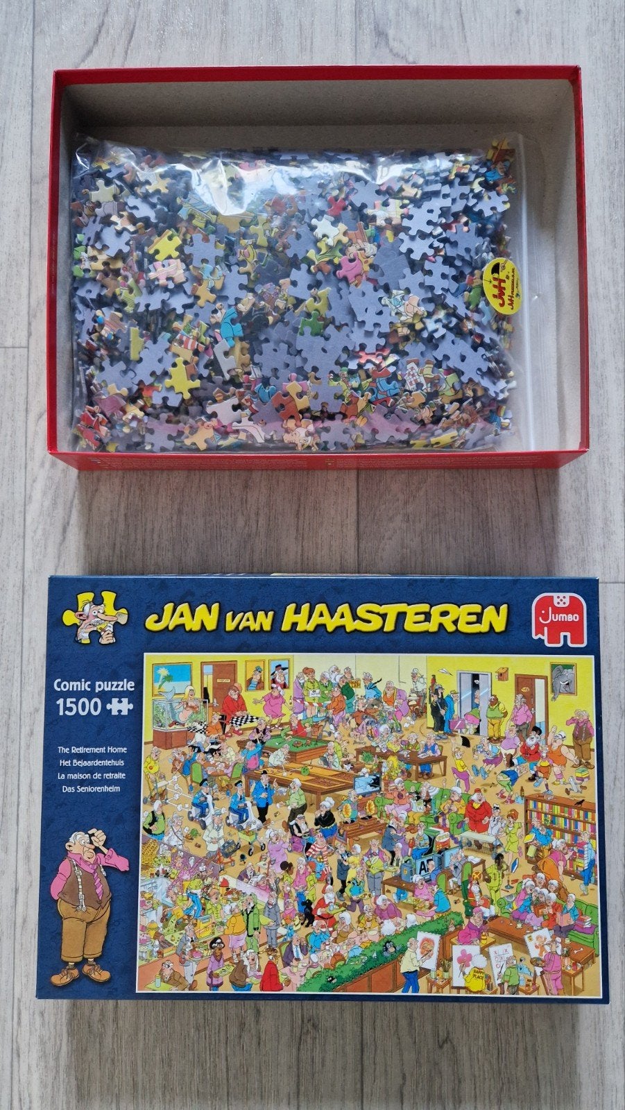 Jan van Haasteren puzzel, 1500 stukjes, Het Bejaardentehuis, Ophalen of Verzenden, 500 t/m 1500 stukjes, Zo goed als nieuw