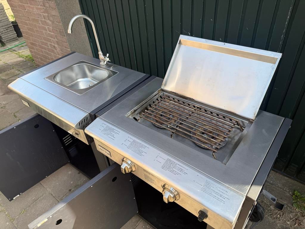 Patton Gasbabreque met spoelbak - Buitenkeuken, Ophalen, Zo goed als nieuw, Gas, Vrijstaand
