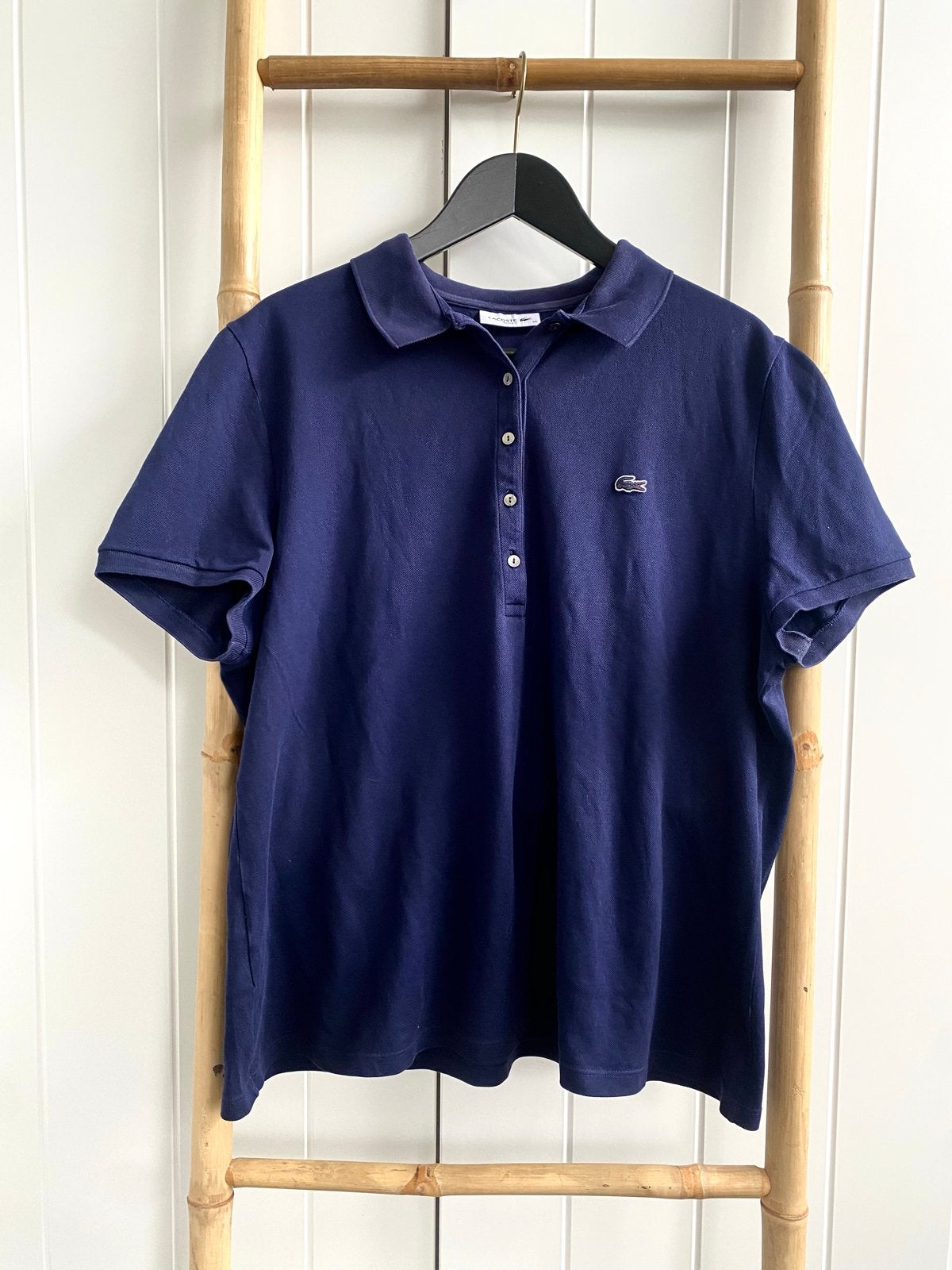 Lacoste Slim Fit Polo Shirt - Donkerblauw, Blauw, Maat 42/44 (L), Ophalen of Verzenden, Korte mouw
