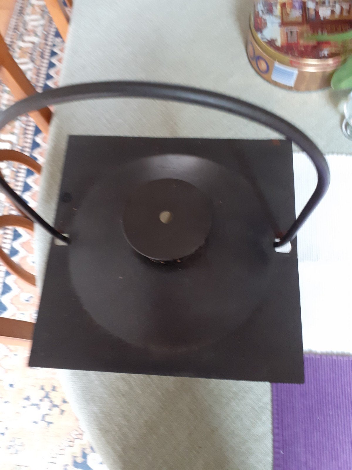 Antieke Zwarte Metalen Lantaarn met Kaars, Ophalen of Verzenden, Gebruikt, Antiek, Landelijk