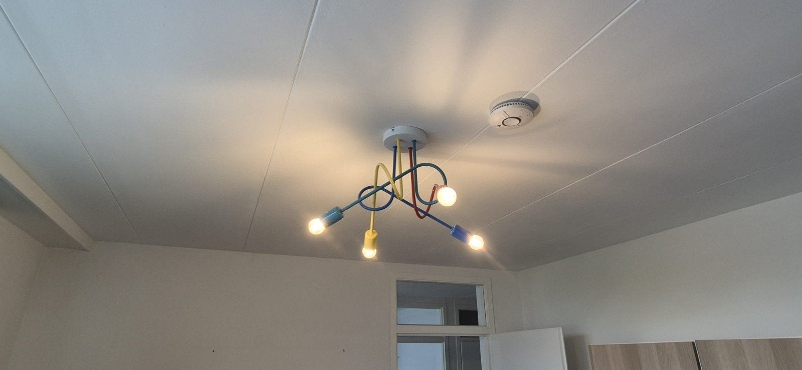 stoere kleurrijke plafondlamp, Ophalen, Zo goed als nieuw