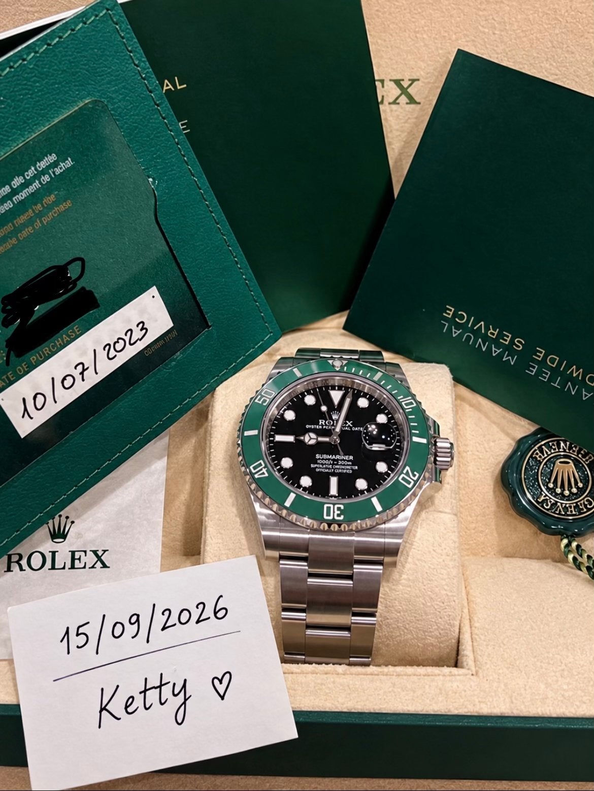 Rolex Submariner Date Groene Lunette Zwart Wijzerplaat Full, Polshorloge, Ophalen of Verzenden, Zo goed als nieuw, Rolex