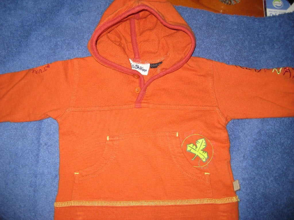 Shirt, oranje, 68, Villa Happ, met capouchon, Ophalen of Verzenden, Zo goed als nieuw, Jongetje, Shirtje of Longsleeve