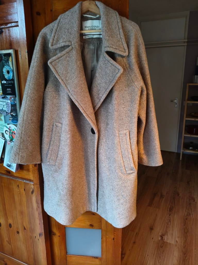 Mantel jas Marc O'polo, Ophalen of Verzenden, Zo goed als nieuw, Maat 46/48 (XL) of groter, Beige