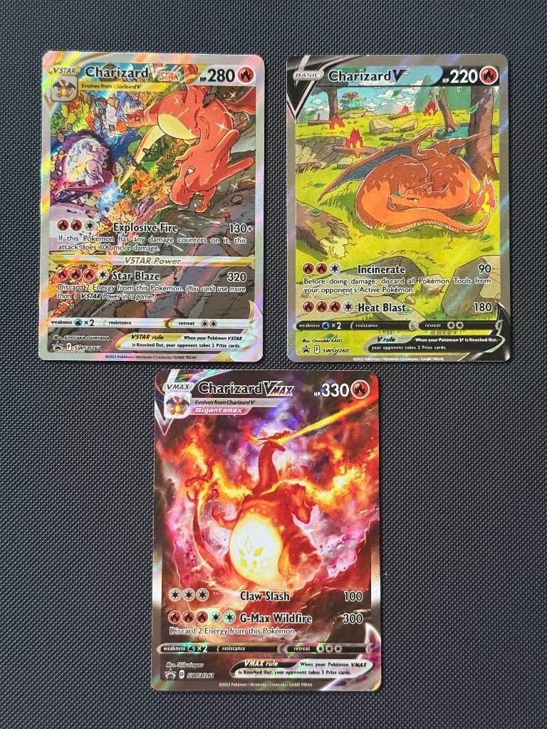Charizard VSTAR, VMAX en V Pokémon Kaarten Set, Hobby en Vrije tijd, Ophalen, Nieuw, Meerdere kaarten, Foil