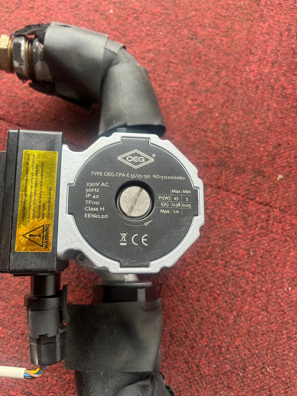 Zonneboiler circulatie pomp oeg cpa-e 55/25 130, Ophalen of Verzenden, Zo goed als nieuw