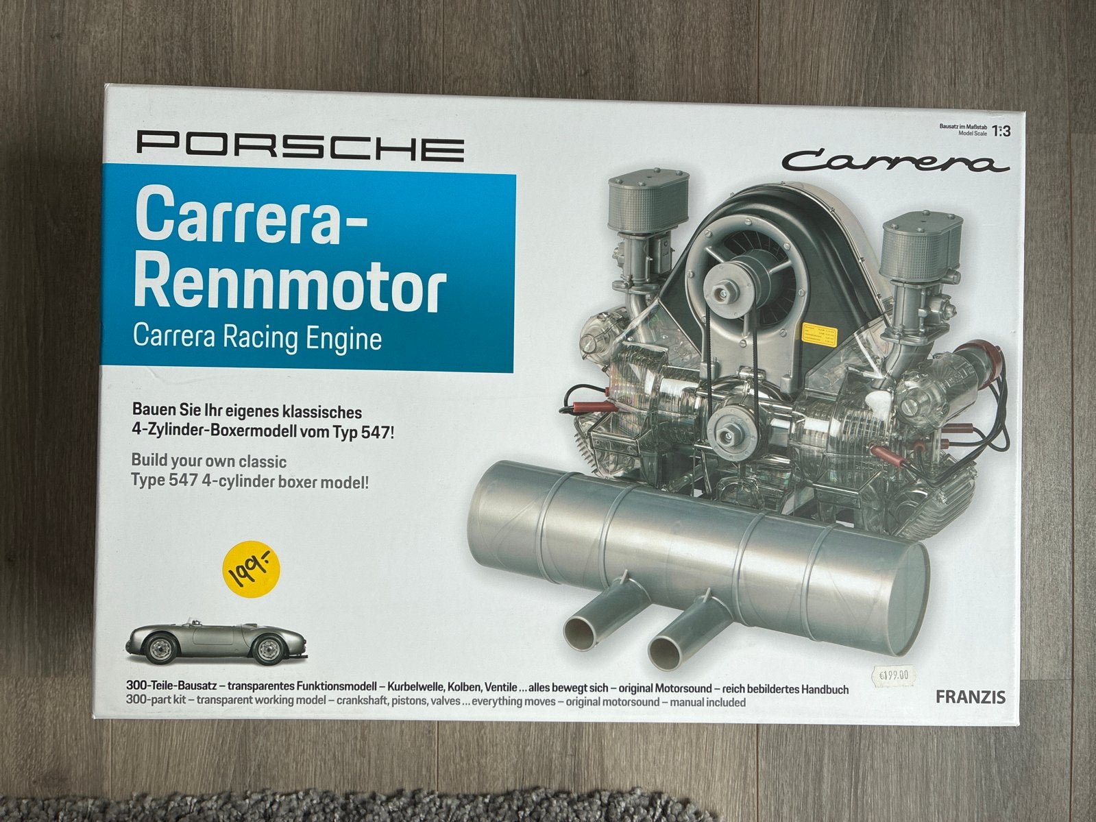Porsche Carrera Rennmotor Bouwpakket - Franzis, Overige merken, Ophalen of Verzenden, Zo goed als nieuw, Groter dan 1:32