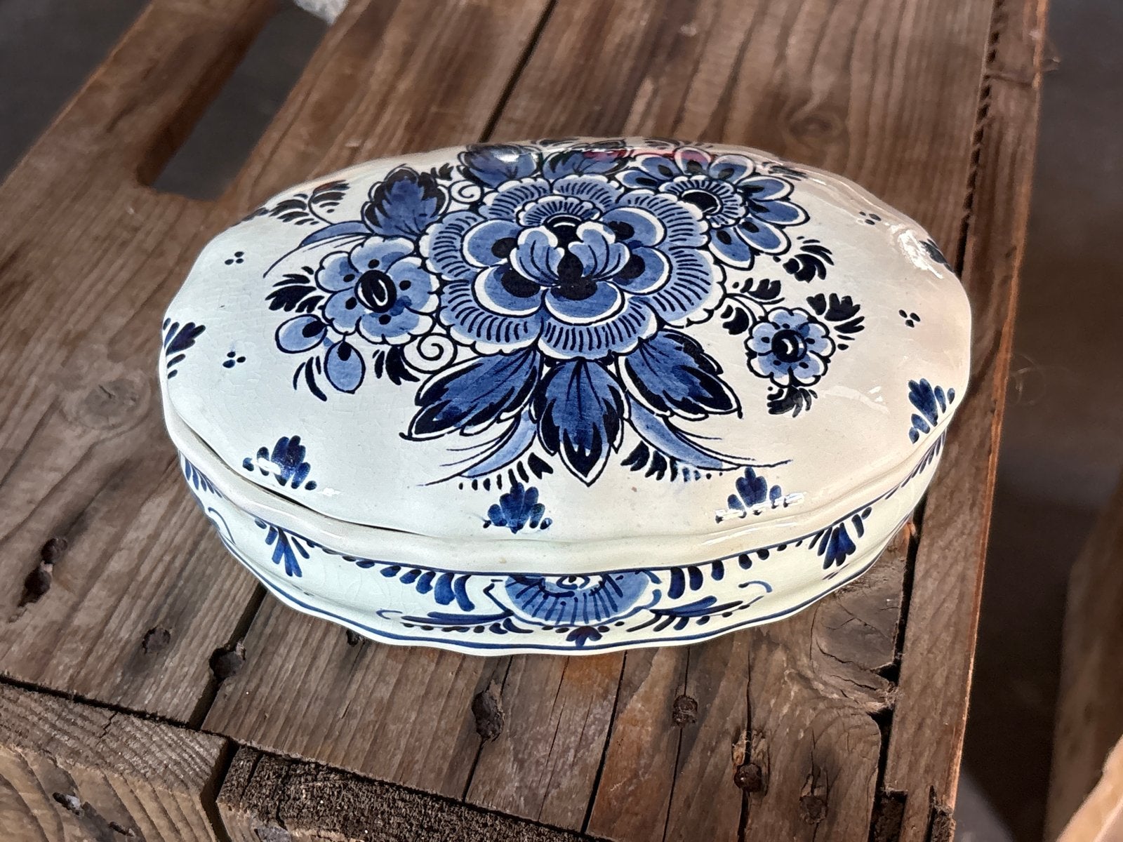 Oud Delfts Blauw Bonbonschaaltje - Handbeschilderd, Antiek en Kunst, Ophalen of Verzenden