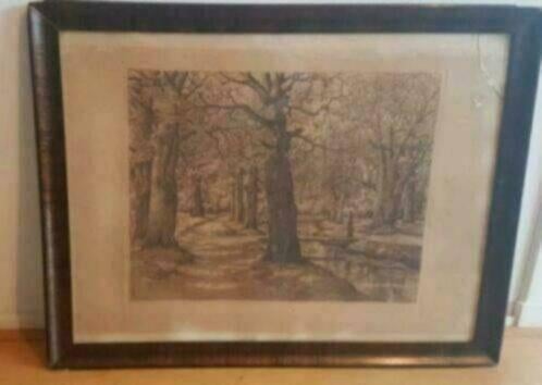 Henri von Rupprecht (1891-1970) Bos Zandbergen Amersfoort, Antiek en Kunst, Kunst | Etsen en Gravures, Ophalen