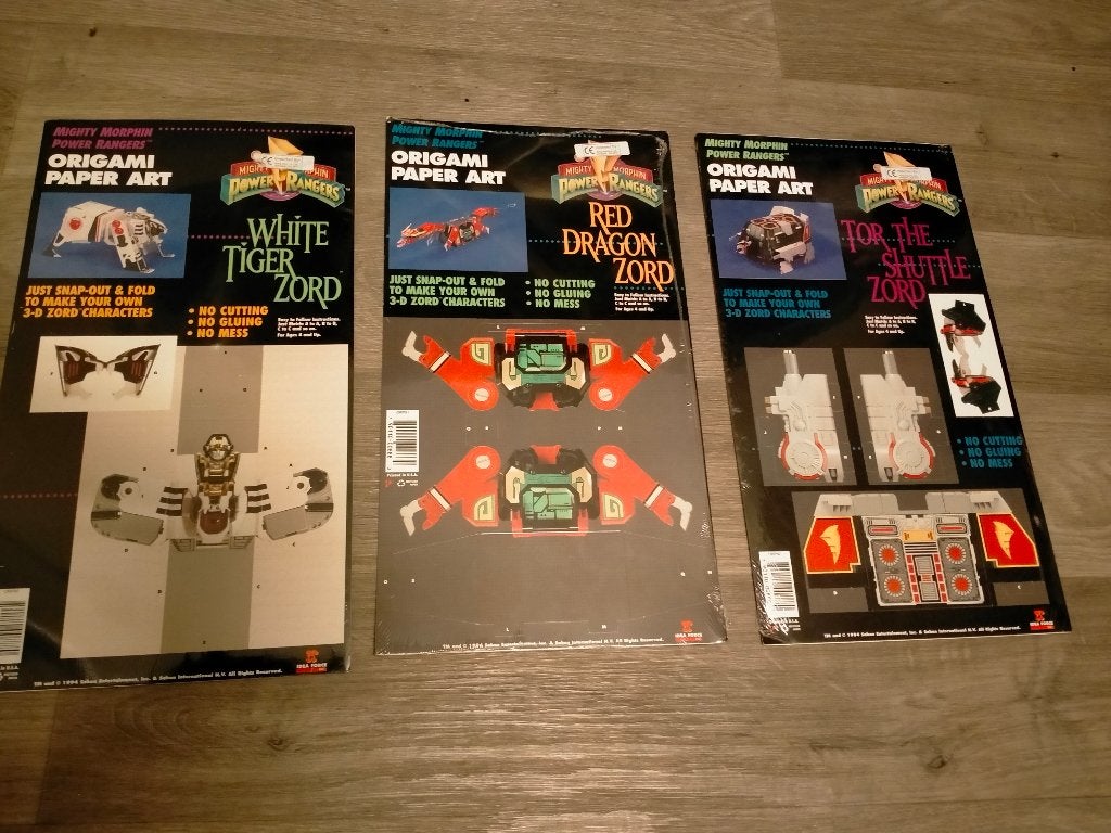Power Rangers vintage Origami robot figuren kaart set, Ophalen of Verzenden, Zo goed als nieuw, Overige typen