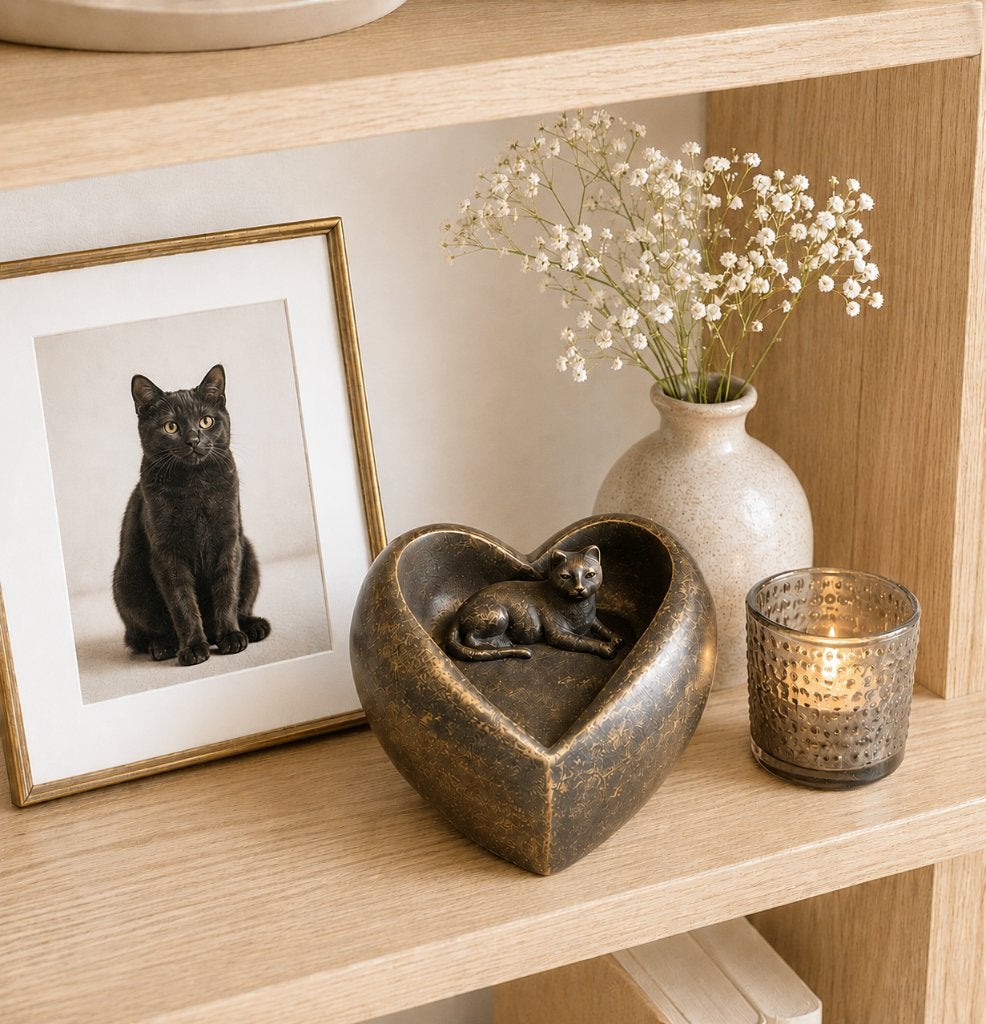 VOOR ALTIJD IN MIJN HART / URN / KAT / POES / ASURN, Huis en tuin decoratie Marie, Nieuw, Info@huisentuindecoratiemarie.nl, Peize