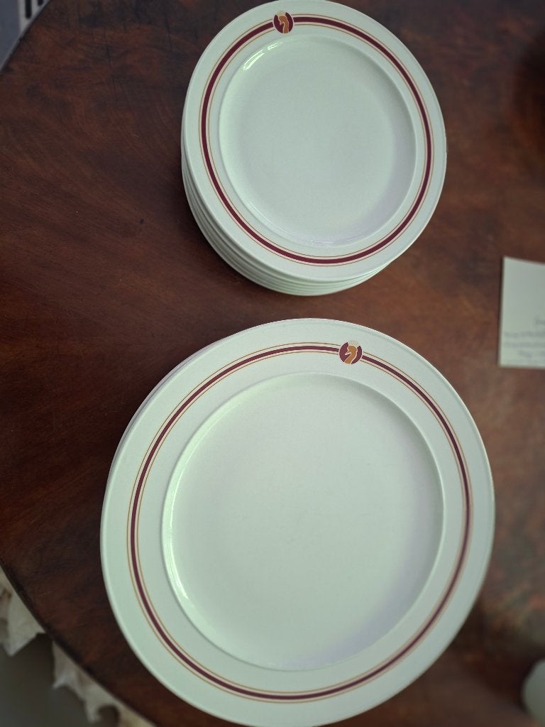 Rosenthal Studio-Linie Borden met Rood/Bruine Rand, Ophalen, Zo goed als nieuw, Bord(en), Overige stijlen