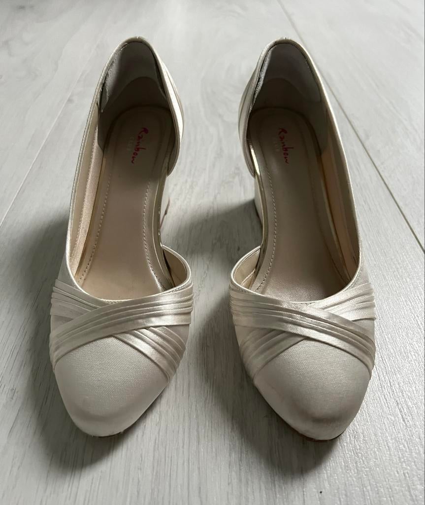 Bruidsschoenen sleehak Rainbow Club maat 39, Kleding | Dames, Schoenen, Wit, Ophalen of Verzenden, Schoenen met hoge hakken, Gedragen