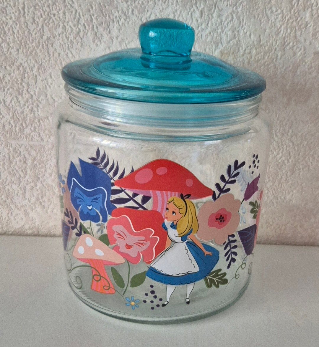Silver Buffalo Disney Alice in Wonderland glazen voorraadpot, Verzamelen, Ophalen of Verzenden, Zo goed als nieuw