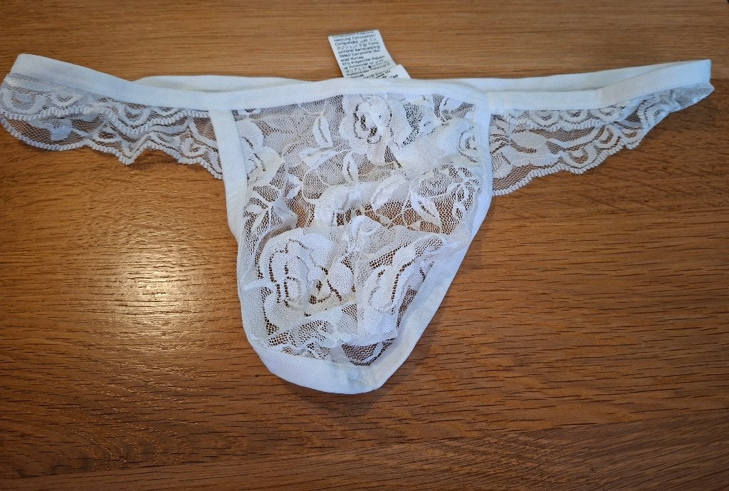 Herenstring van kant maat M, Kleding | Heren, Verzenden, Wit, Onbekend, Overige typen
