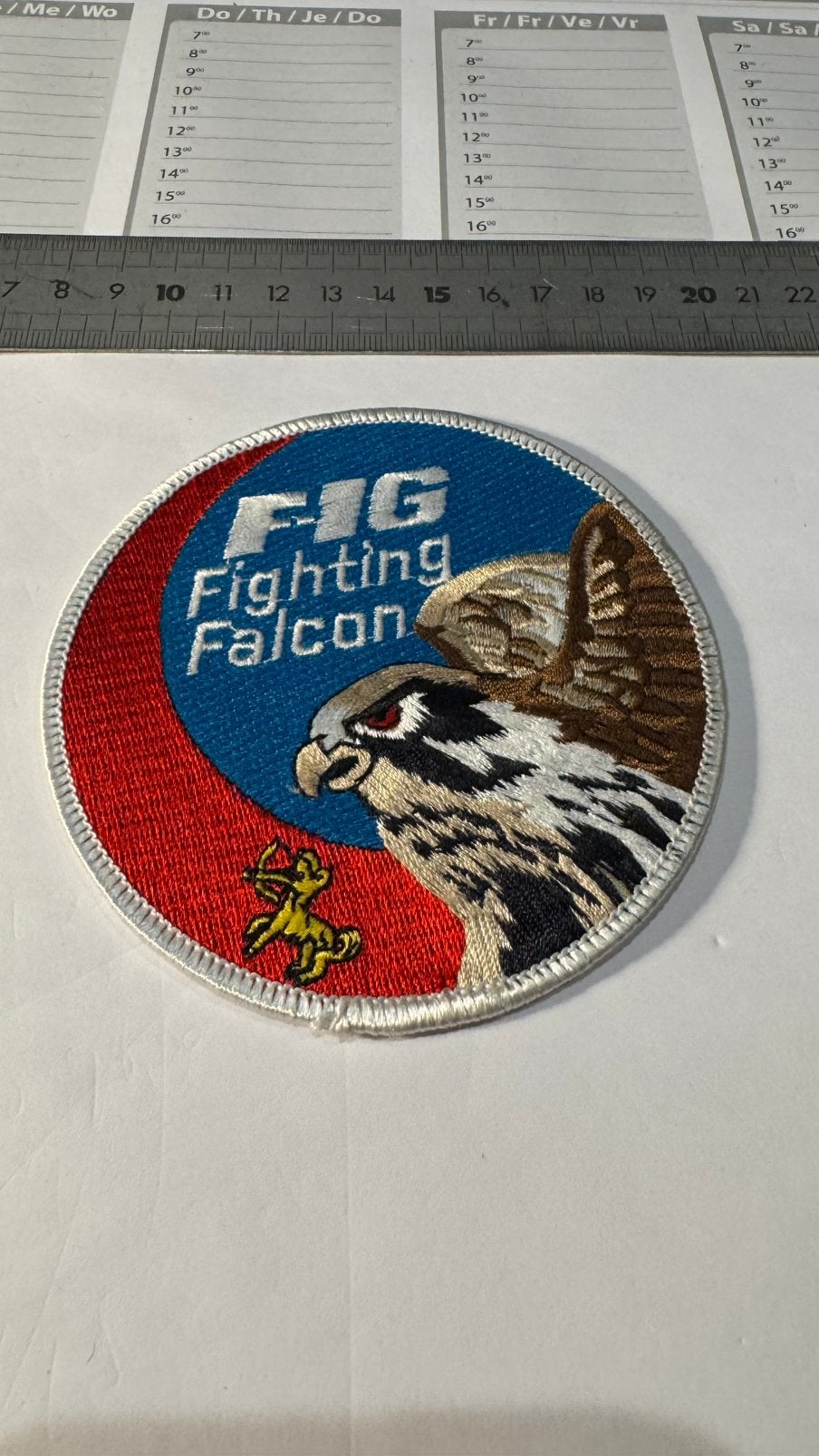 Patch f-16 swirl luchtmacht klu 314 squadron zeldzaam, Ophalen of Verzenden, Zo goed als nieuw, Patch, Badge of Embleem