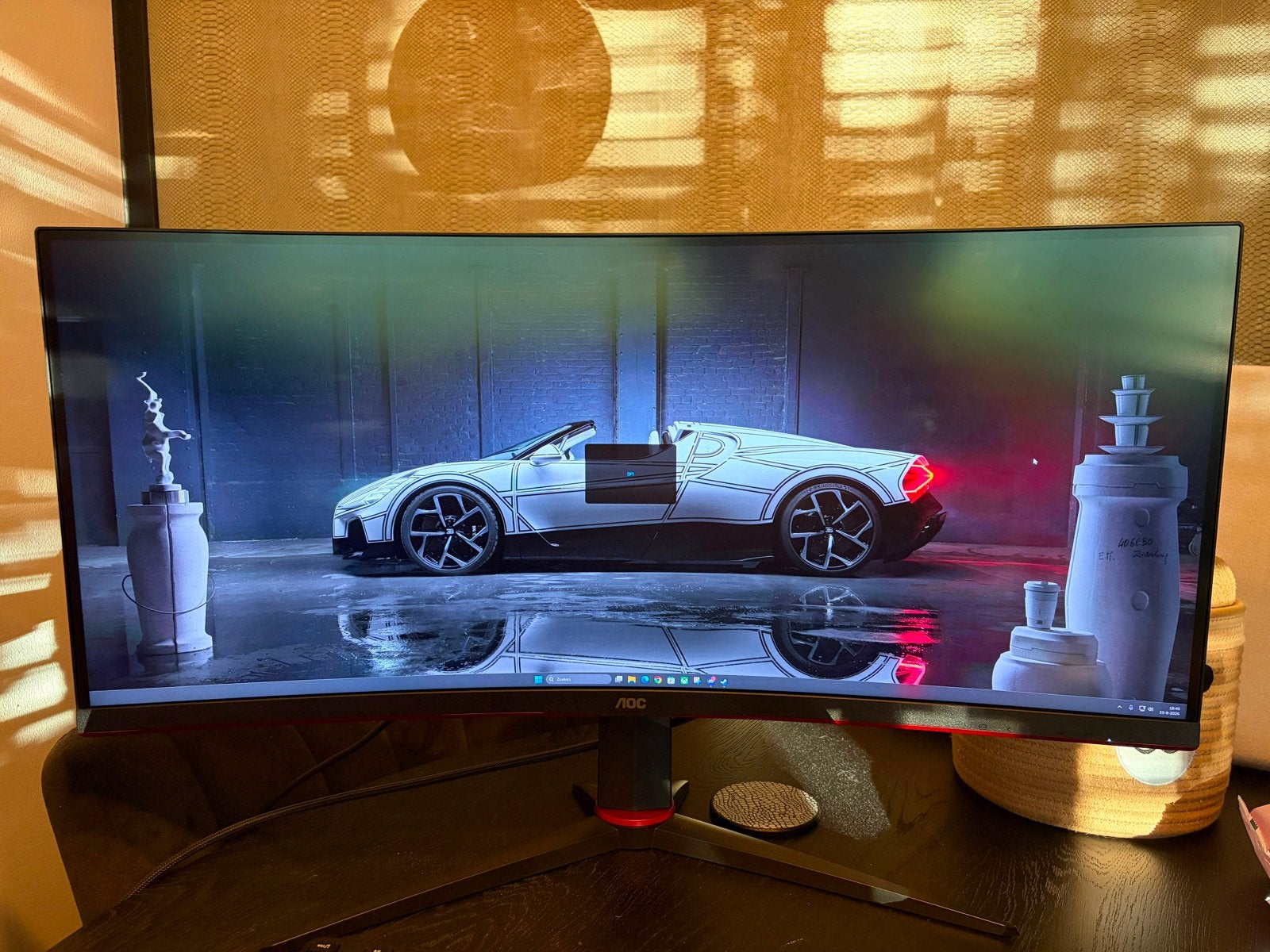 AOC ultra wide gaming monitor 34 inch 180hz, Gaming, Curved, VA, Ophalen of Verzenden
