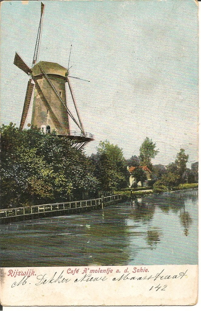 Ansichtkaart Rijswijk - Café 't Molentje a.d. Schie, Verzamelen, Ophalen of Verzenden, Voor 1920, Gelopen, Zuid-Holland