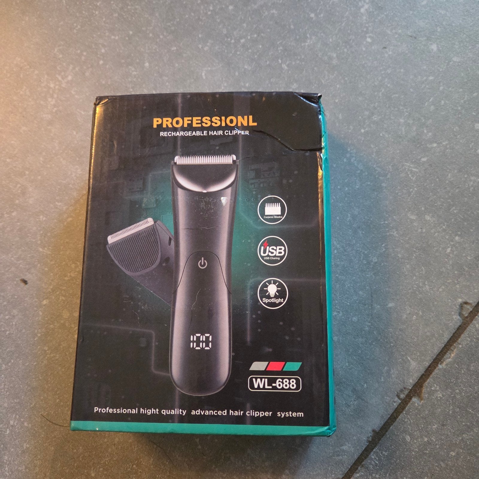 Professionele oplaadbare tondeuse WL-688, Ophalen of Verzenden, Nieuw, Haarverzorging