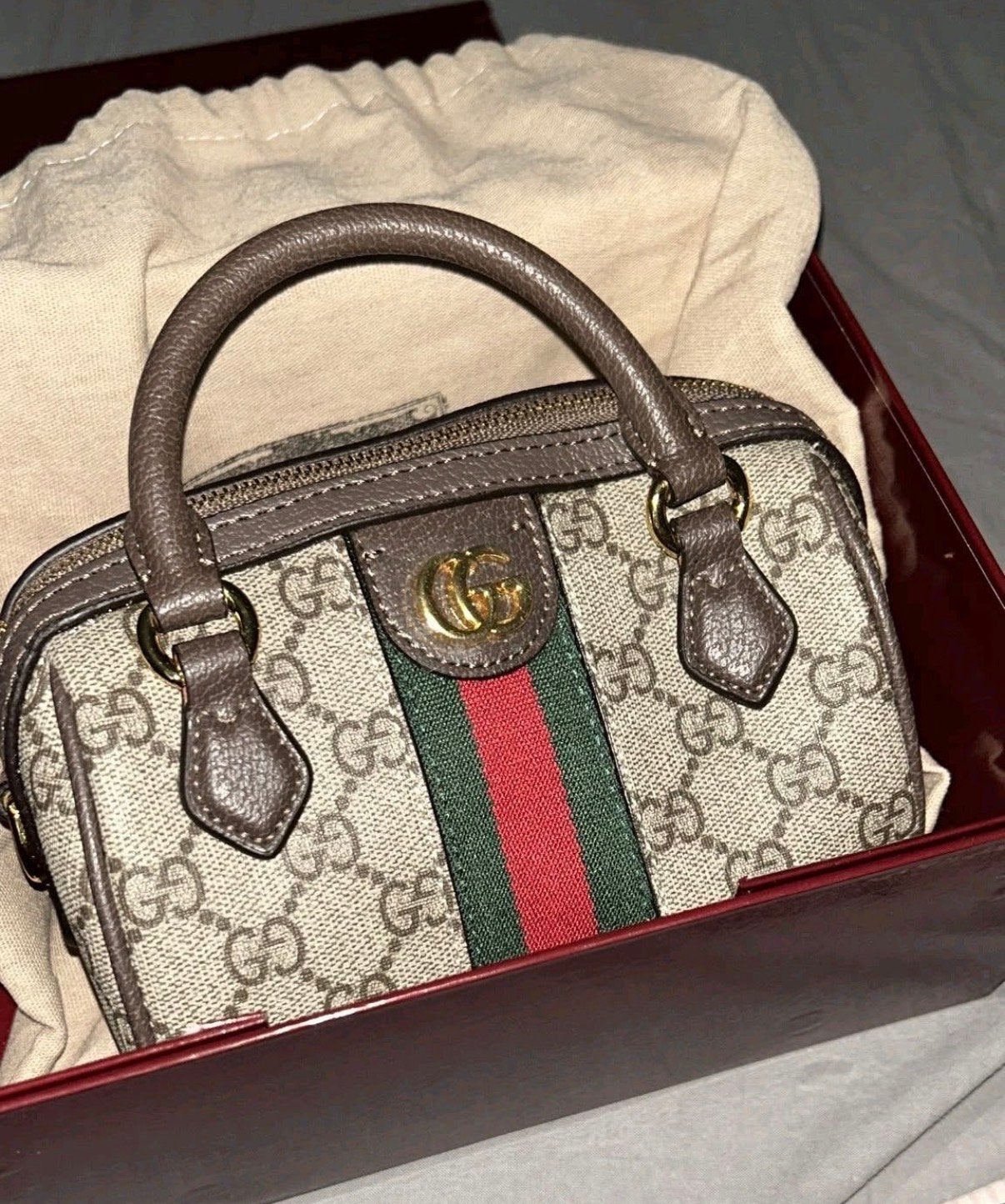 Ophidia Mini Handtas UITVERKOOP, Ophalen of Verzenden, Zo goed als nieuw, Bruin, Handtas