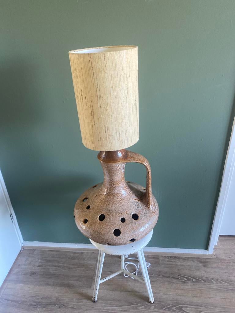 Vintage Vloerlamp Jaren '70 West Germany Keramiek, Huis en Inrichting, Lampen | Vloerlampen, Ophalen, Gebruikt, Overige materialen