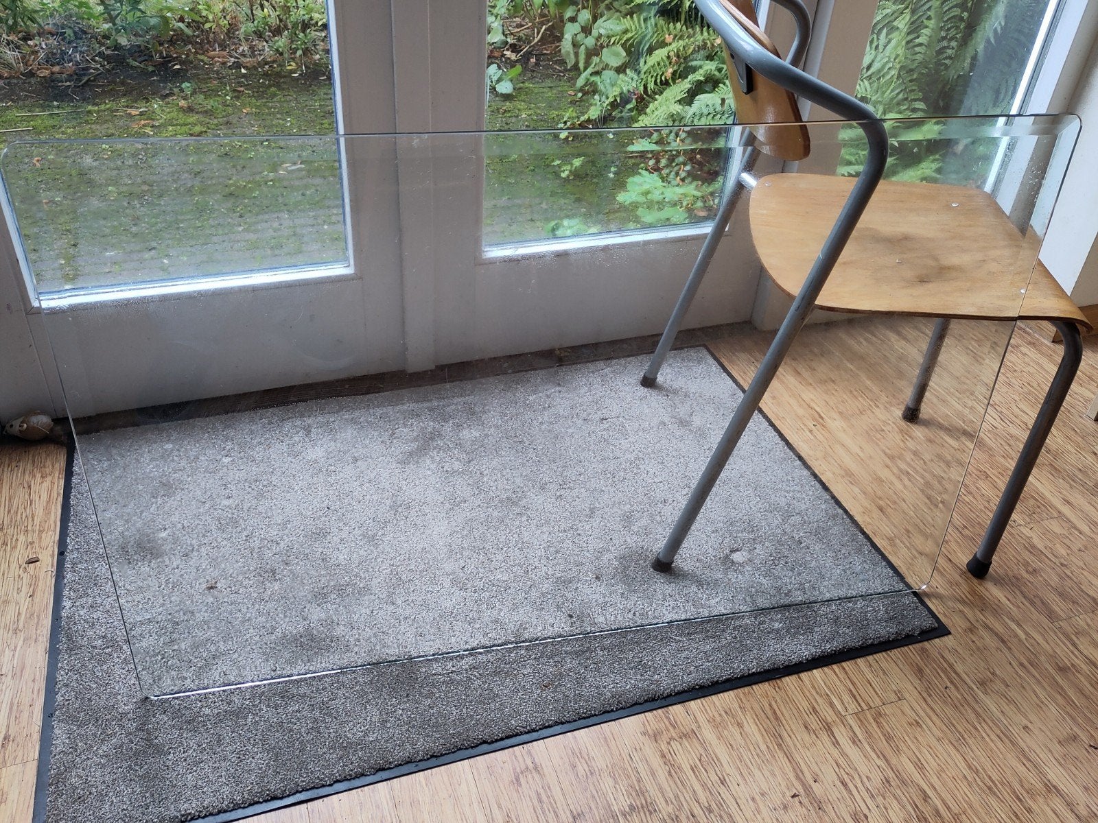 Glazen tafelblad 70x110 cm, 1 cm dik, afgeronde hoeken, Ophalen, Gebruikt, 100 tot 150 cm, 50 tot 100 cm