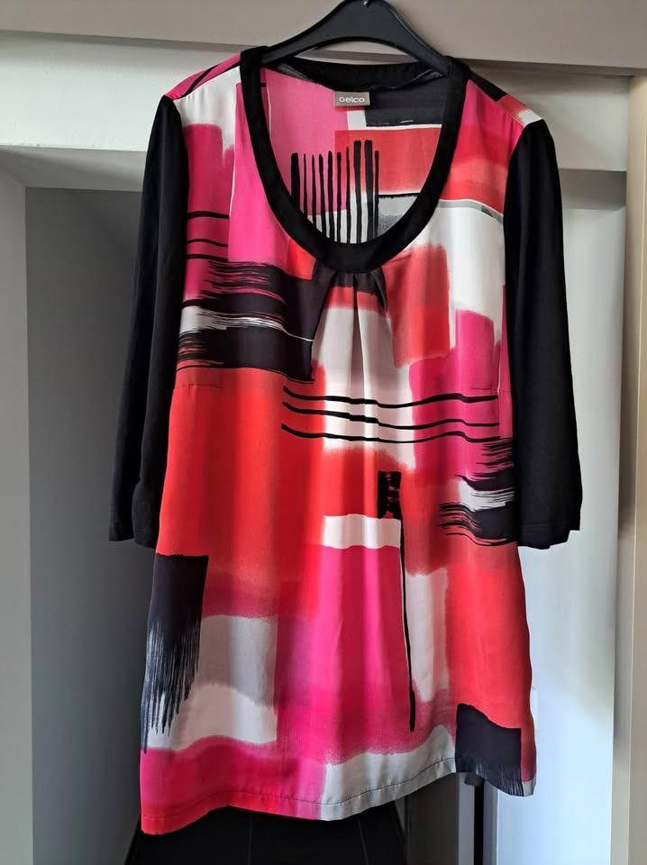 Gelco blouse met abstracte print en 3/4 mouwen, 48-50, Gelco, Blouse of Tuniek, Ophalen of Verzenden, Zo goed als nieuw