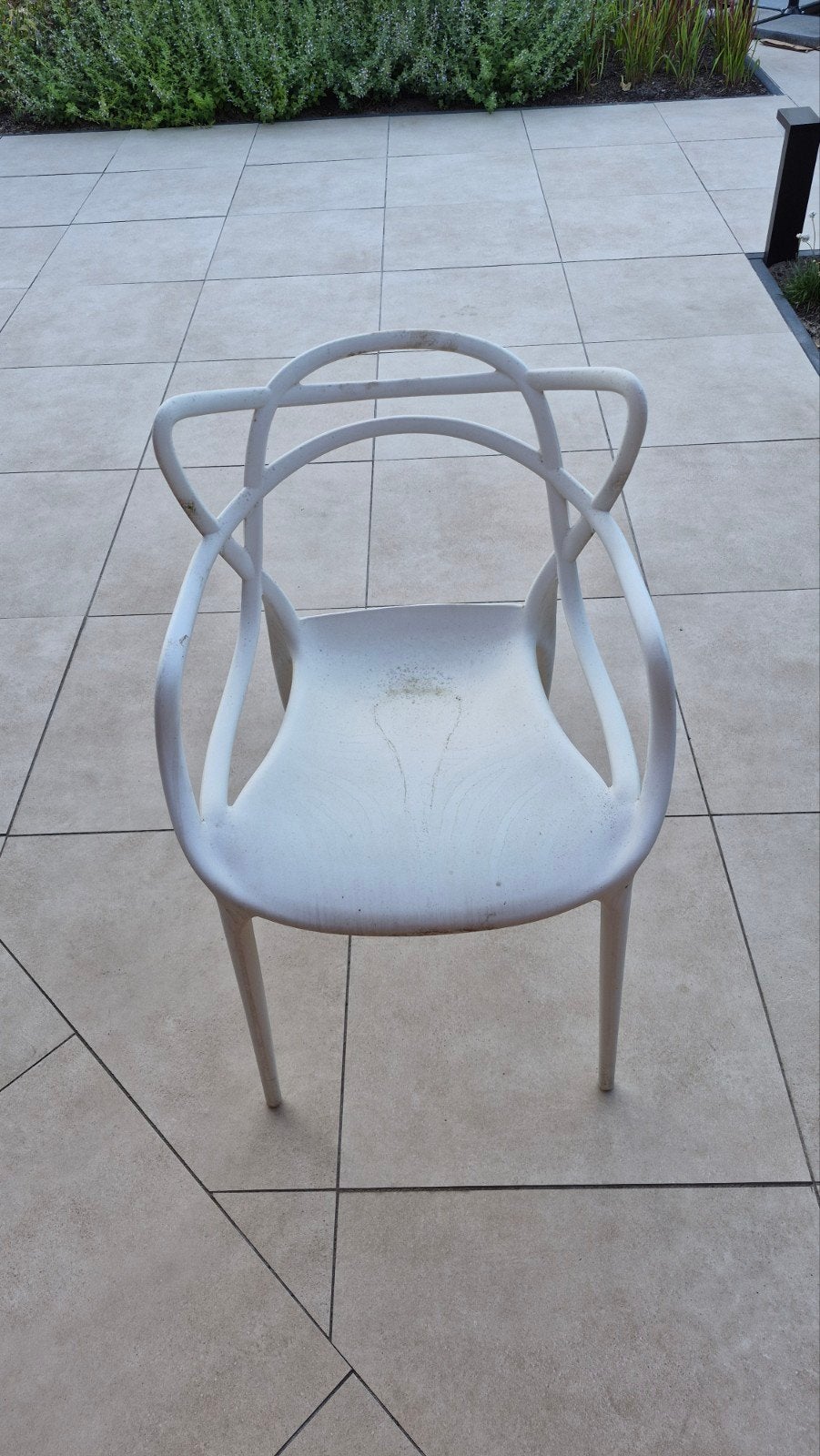 4 Witte design stoelen - Gebruikt, Ophalen, Gebruikt, Wit, Eén