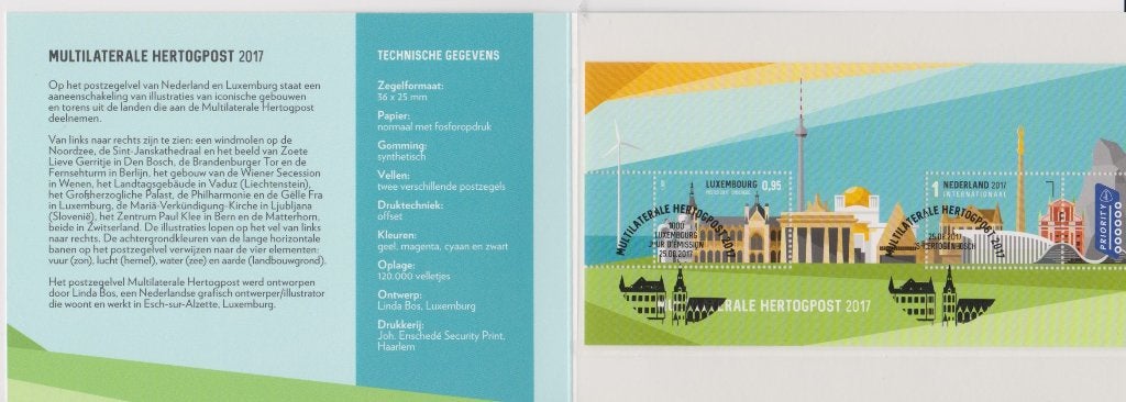 velletje Hertogpost gest, met de flyer, Ophalen of Verzenden, Na 1940, Gestempeld