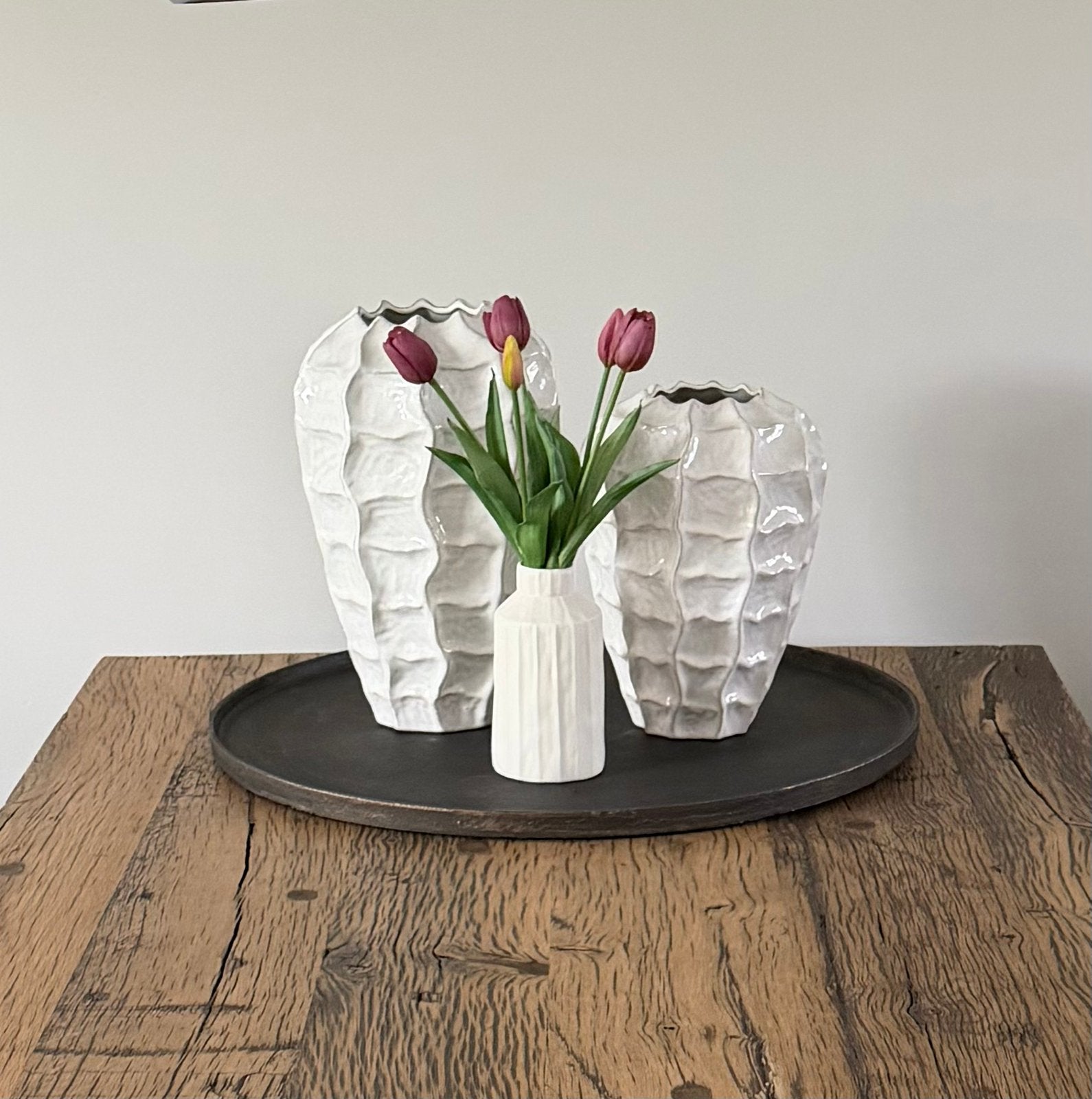 Zwaar metalen dienblad Ø 65 cm, Ophalen, Rond, Zo goed als nieuw, Handgemaakt